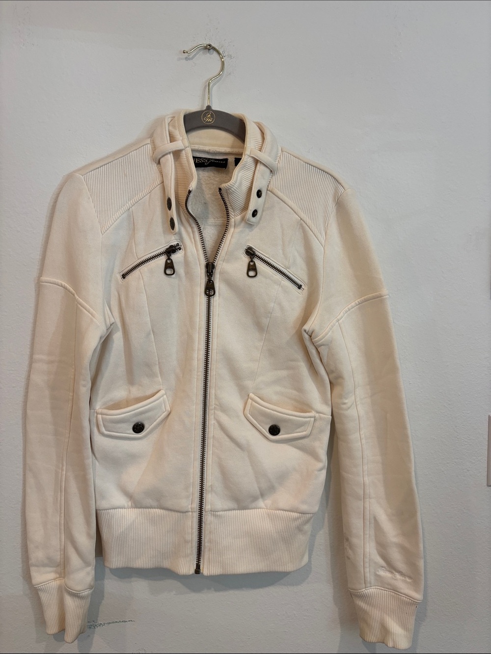 Guess Jeans Cream Jacket. Size Small
